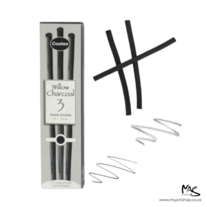 Coates Willow Charcoal Thick Sticks Box of 3