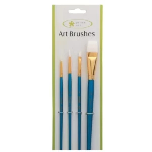 Prime Art White Taklon Brush Set 4 Piece