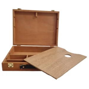 Prime Art Large Suitcase Style Wooden Art Box Open with wooden palette