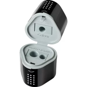 Faber Castell Trio Sharpening Box Grip Black Open Angled View