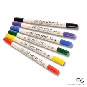 Zig Fabricolor Twin Tip Fabric Marker Set - Brights