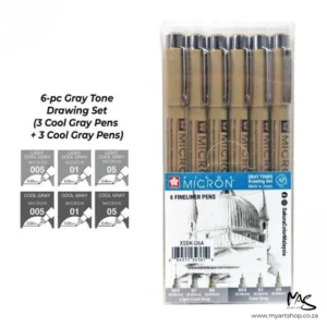 Grey Pigma Micron Set of 6