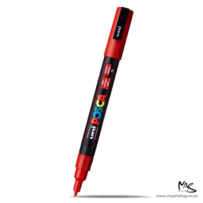 Red Posca Marker Fine Tip 3M